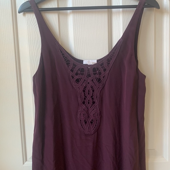 Aritzia Wilfred Lazare crochet 100% Silk relaxed Dress in Burgundy Small - Picture 3 of 8